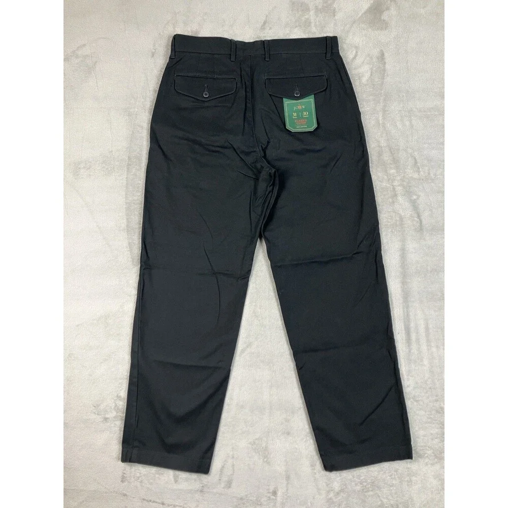 J Crew Pants Mens 31x30 Black Cotton Classic Chino Straight Casual Preppy BE611